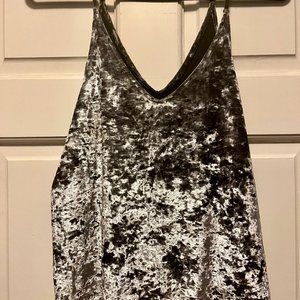 Gray velvet camisole